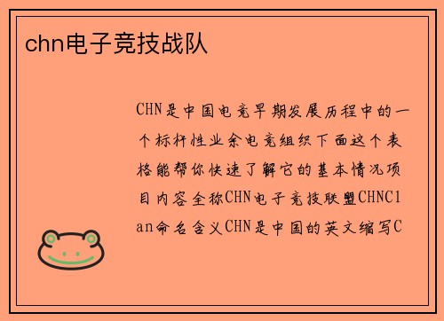chn电子竞技战队